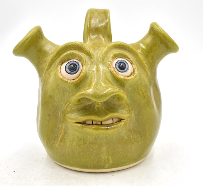 Steve Turpin Folk Art Pottery Sherk Face Jug (1 of 5)