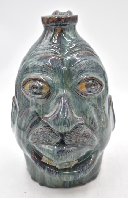 Charlie West Folk Art Pottery Face Jug (1 of 5)