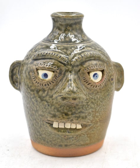 Alva Gusta Meaders Folk Art Pottery Face Jug (1 of 5)
