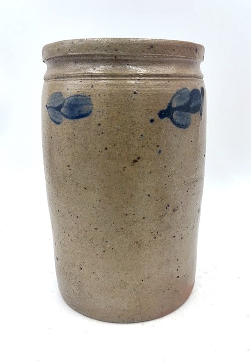 Antique American Salt-Glazed Stoneware Crock (1 of 3)