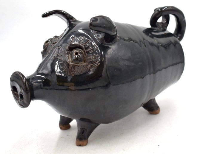 Bobby Ferguson Folk Art Pottery Piggy Sculpture (1 of 7)
