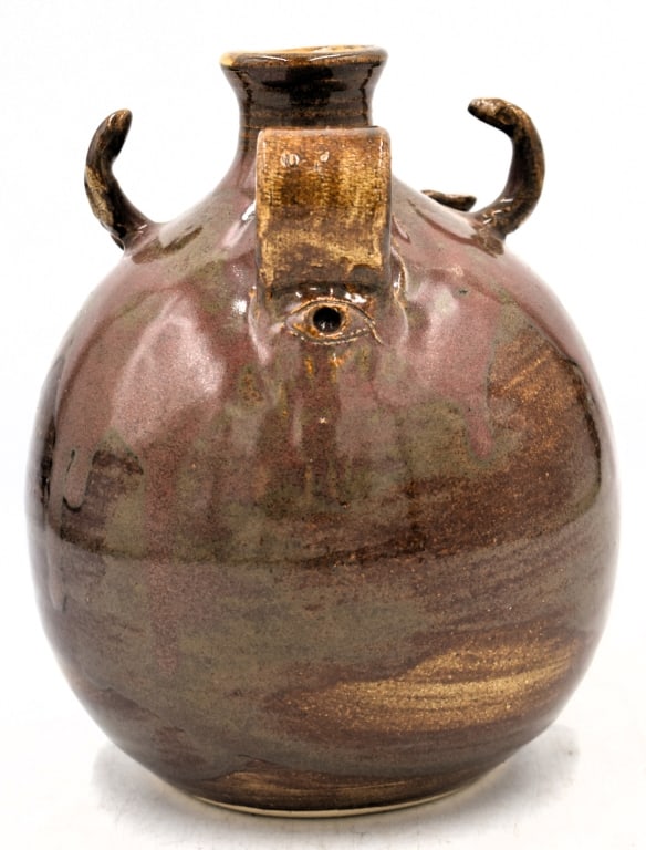 MJ Wenn Brown Devil Face Jug - 3