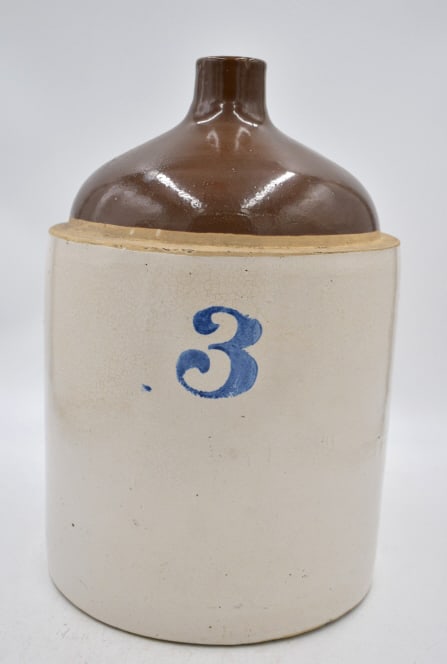 2-Gallon Salt Glazed Stoneware Crock: 12.75 inches tall by 8 inches wide, traditional kitchen 2-Gallon Crock in a salt glaze, blue marking on side indicate 2 gallons, no damage, see photos.