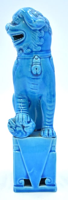 Blue Glazed Foo Dog - 2
