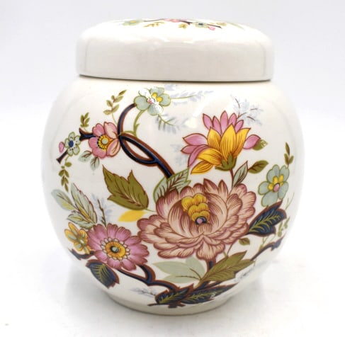 Sadler England Ginger Jar: 5.25 inches tall by 4.75 inches wide, marked on bottom, no damage, see photos.