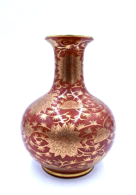 Hand-painted Porcelain Bulb Vase: 7.75 inches by 5.75 inches, marked on the bottom, no damage, see photos