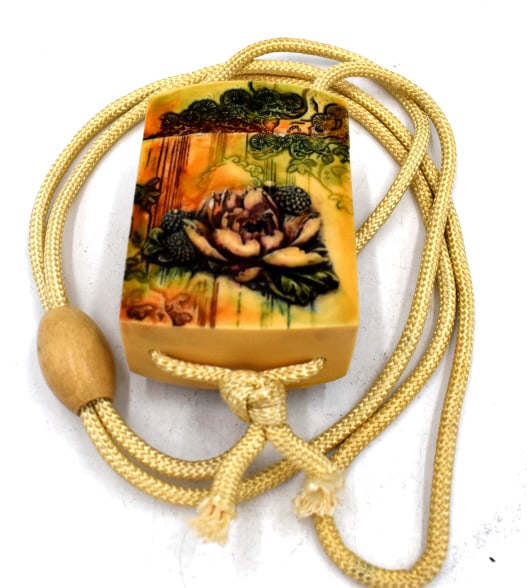 Japanese Handcrafted Inro Bone: 3.75 inches by 2.75 inches, unmarked and undamaged, see photos