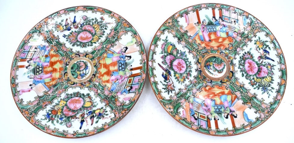 2 Imari Plates: 1 inch tall by 10 inches wide, marked on bottom, no damage, see photos.