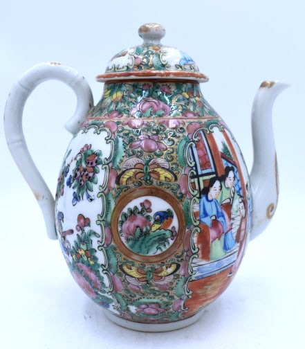 Imari Teapot: 8 inches tall by 7.25 inches wide, unmarked, no damage, see photos.
