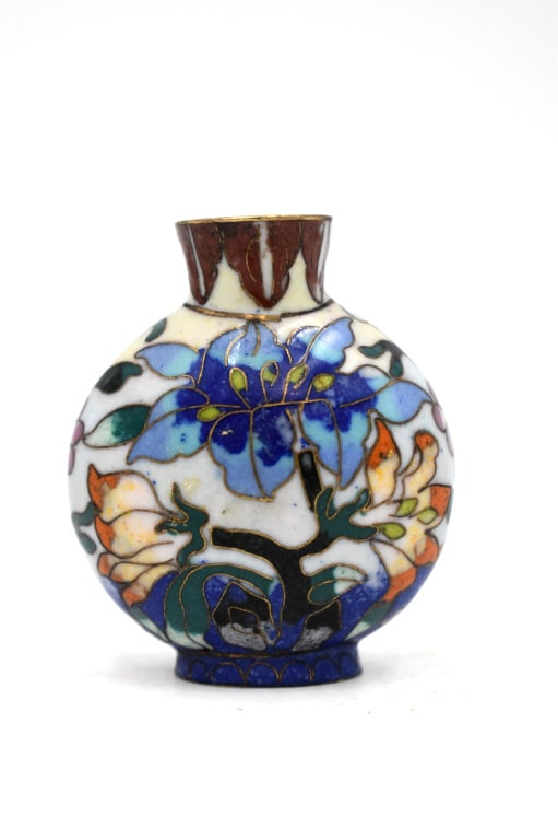 Mini Cloisonné Vase: 2.25 inches tall by 2 inches wide, unmarked, no damage, see photos.