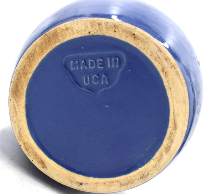 Blue Glazed Double Handled Pot - 3