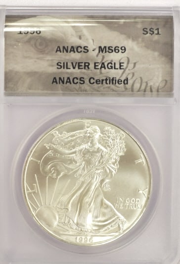 1996 American Silver Eagle Coin MS69 (1 of 2)