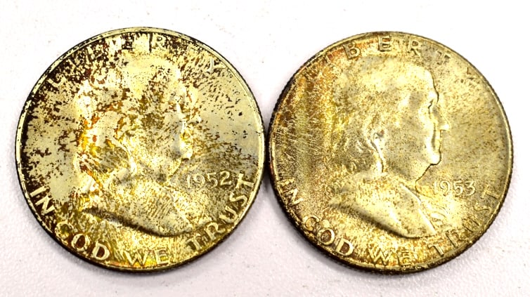 2 Benjamin Franklin Half Dollar Coins (1 of 2)