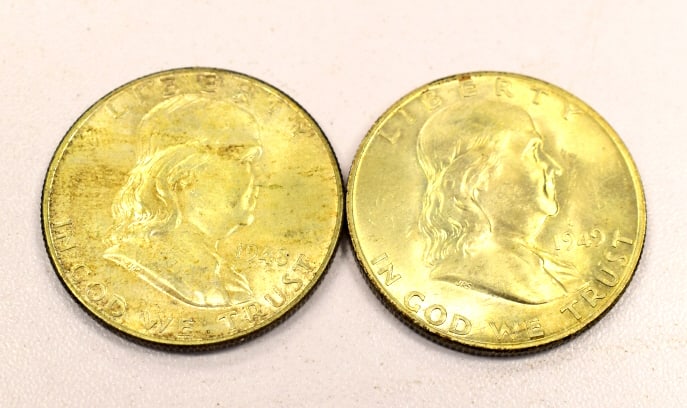 2 Benjamin Franklin Half Dollar Coins (1 of 2)