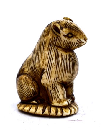 Japanese Signed Netsuke Rat - 2