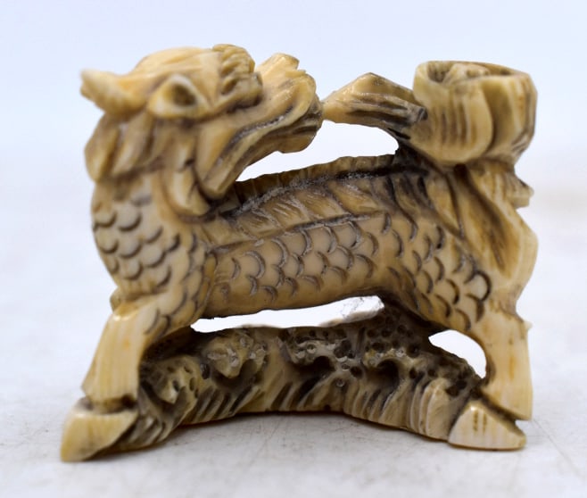 Japanese Dragon Signed Netsuke - 2