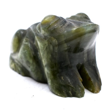 Asian Carved Jade Frog: 3 inches long by 2 inches tall, no damage, unmarked, see photos.