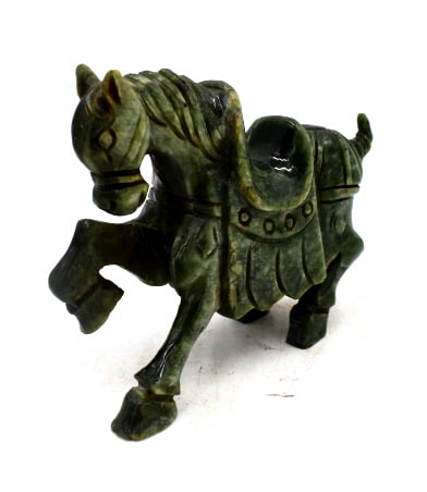 Jade Horse Statue: 4.75 inches long by 3.75 inches tall, unmarked, no damage, please see photos.