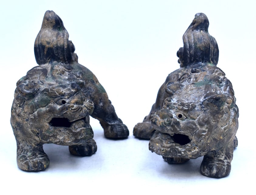 Pair of Iron Foo Dogs (1 of 3)