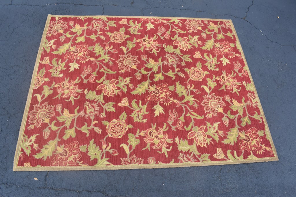 Red and Tan Rug: Measures 8 x 10, please see photos
