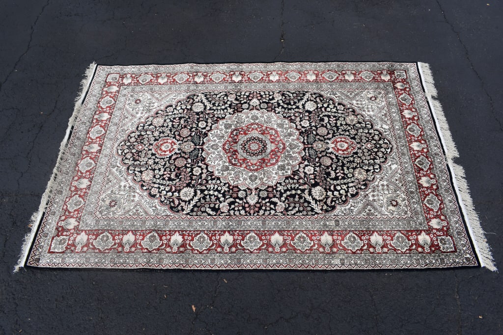 Red and Blue Rug: Measures 6 x 9 feet, please see photos