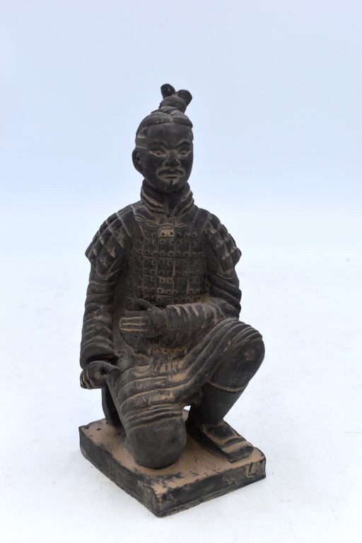 Kneeling Archer Statue: Unmarked, 8.5 inches tall by 4 inches wide, please see photos