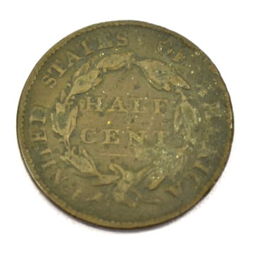 1826 Half Cent Coin - 2