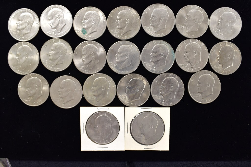 Lot of 22 Ike Dollar Coins (1 of 2)