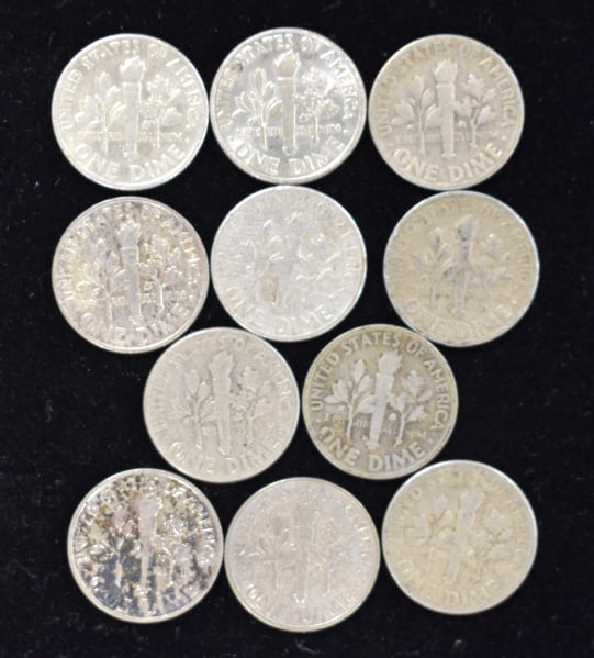 11 Roosevelt Silver Dimes - 2