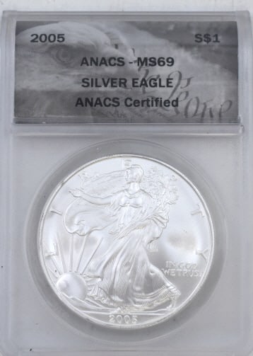 2005 American Silver Eagle Coin MS69 (1 of 2)