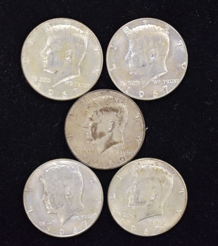 5 Kennedy Half Dollar Coins 67-69 (1 of 2)