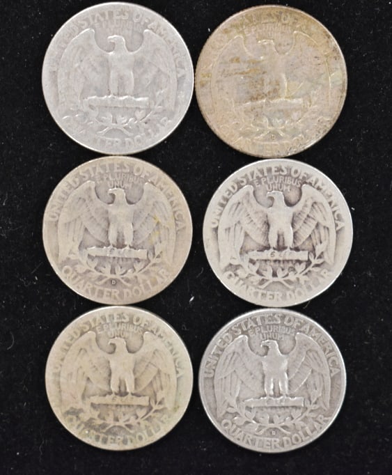 6 Silver Quarter Lot - 2