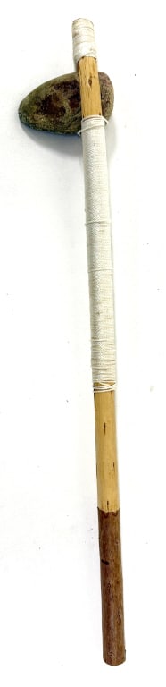 Native American Style Primitive Stone Club: 29 inches overall, see photos