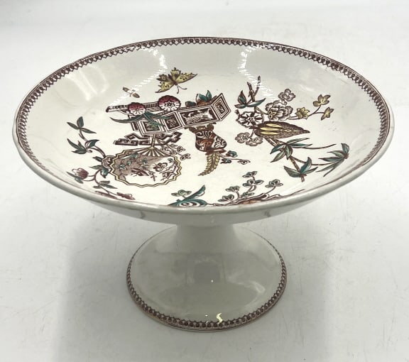 8-7/8x1-1/8 inches. Manufactured by Thomas Elsmore & Son. Features Chinoiserie pattern. See photos