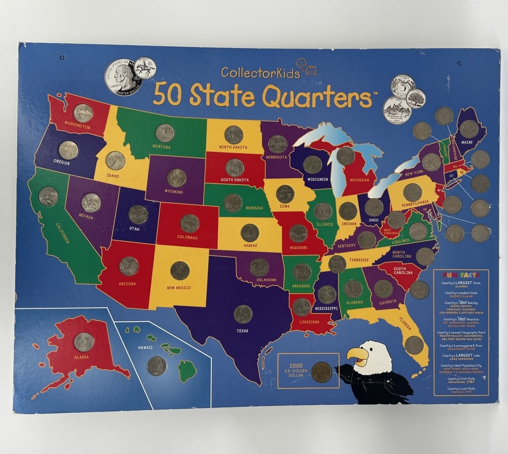 Collectorkids 50 State Quarters Board: Completed board. See photo