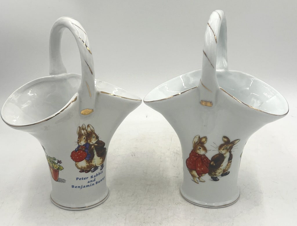4 Beatrix Potter Mini Ceramic Baskets - 2