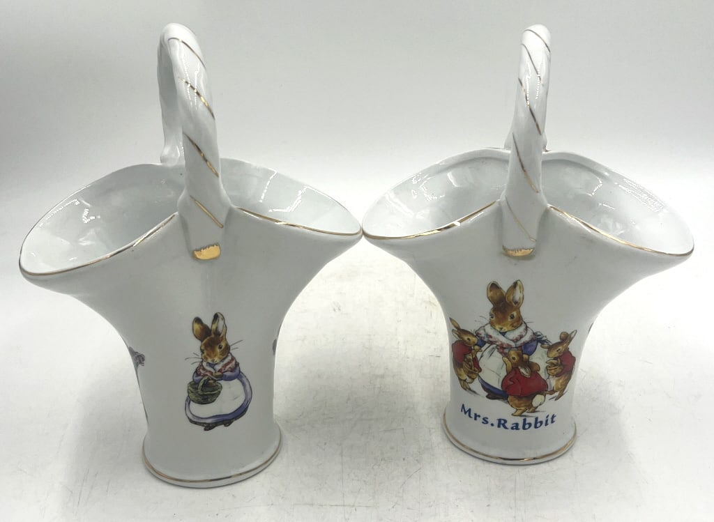 4 Beatrix Potter Mini Ceramic Baskets - 3