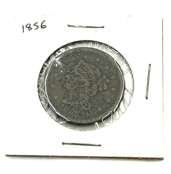 1856 Braided Hair Cent: Slanted 5. Use photos for grading.