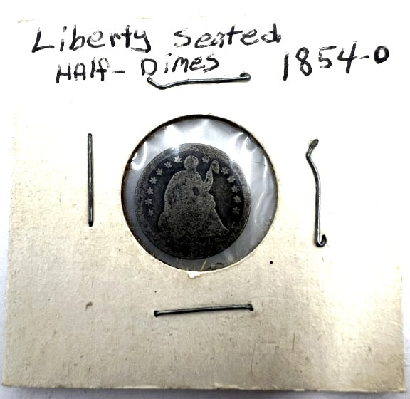 1854-O Seated Liberty Half Dime: Use photos for grading.