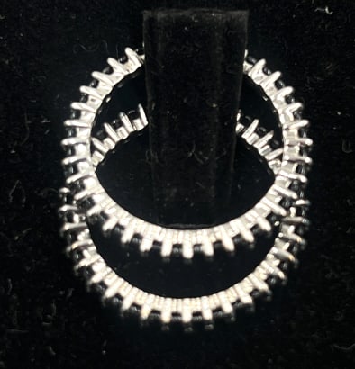 2-1.08 CTW Black Spinel SS Eternity Band Rings: Size 7, See photos