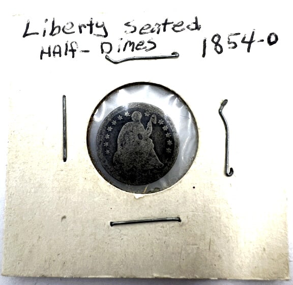 1854-O Seated Liberty Half Dime: Use photos for grading.