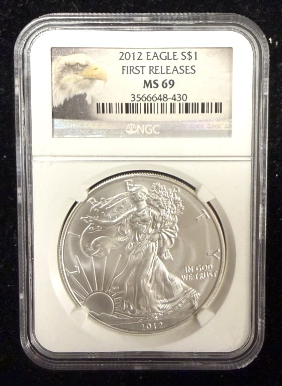 2012 American Eagle First Releases MS 69: Dollar, $1, Graded by NGC, please see photos