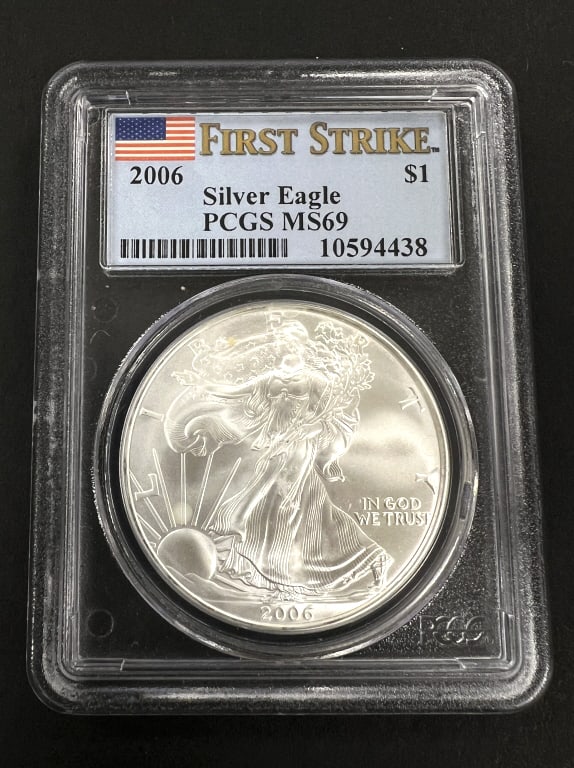 2006 American Eagle PCGS MS69: $1, Dollar, 1 Oz Fine Silver, First Strike, Please see photos