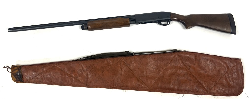 Rem 870 Express Magnum 20GA Shotgun: 27 inch barrel length, 48 inches overall length. Comes with carrying case. Has light wear. See photos