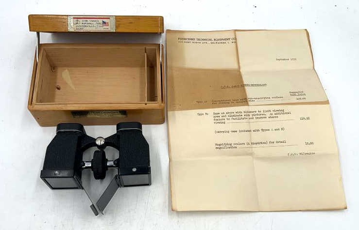 1955 Vintage PTE X-Ray Stereo-Binoculars: With box, and paperwork, see photos