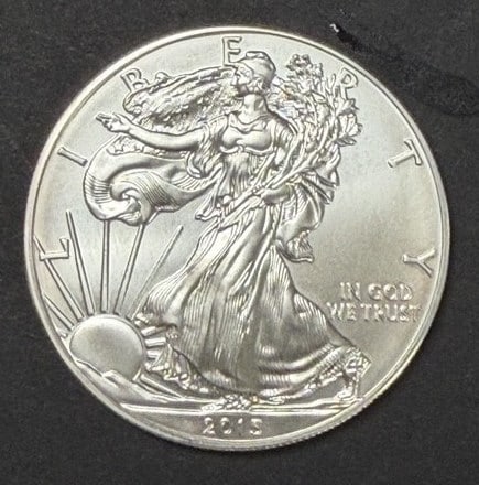 2015 American Eagle Silver Dollar: 1oz Fine Silver Dollar, $1, See photos for grading