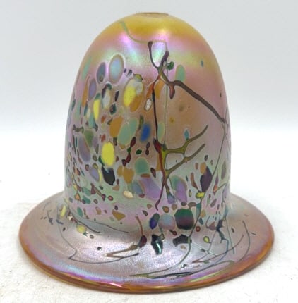 1986 Michael Nourot Millefiori Art Glass Shade: 6.5 inches by 6 inches, signed on the inside of the shade, no damage, see photos