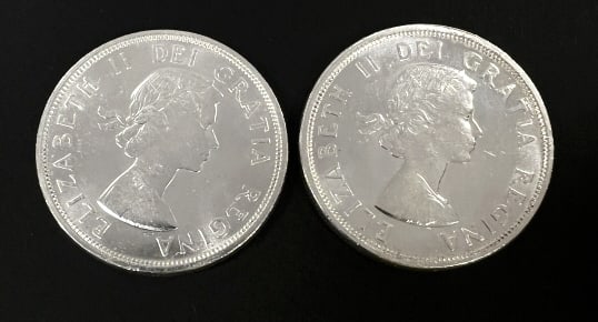 2 Anniversary Canadian Silver Dollars: Commemorative coin celebrating 100th anniversary of conferences in Charlottetown and Quebec. See photos