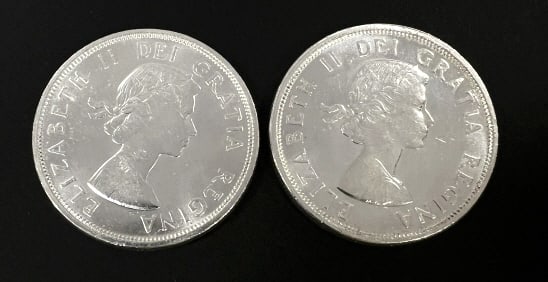 2 Anniversary Canadian Silver Dollars: Commemorative coin celebrating 100th anniversary of conferences in Charlottetown and Quebec. See photos