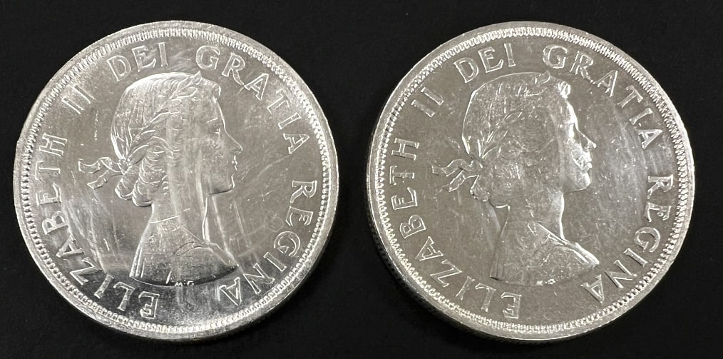 2 Anniversary Canadian Silver Dollars: Commemorative coin celebrating 100th anniversary of conferences in Charlottetown and Quebec. See photos